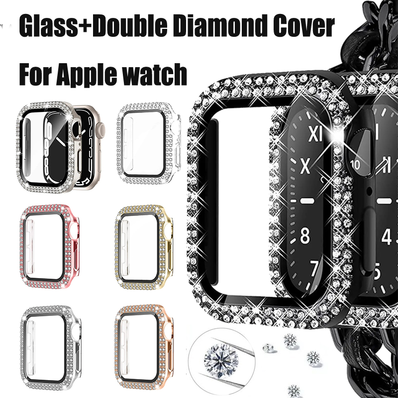 Smartwatch Band Accessories - Vidrio + cubierta de diamante para
