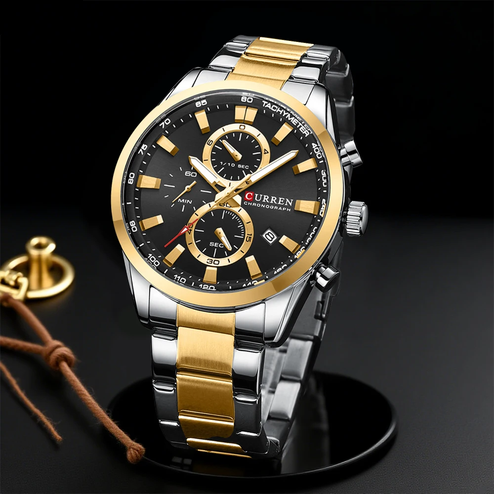 CURREN Casual cuarzo cronógraf - Accessories With Watch reseña y precio