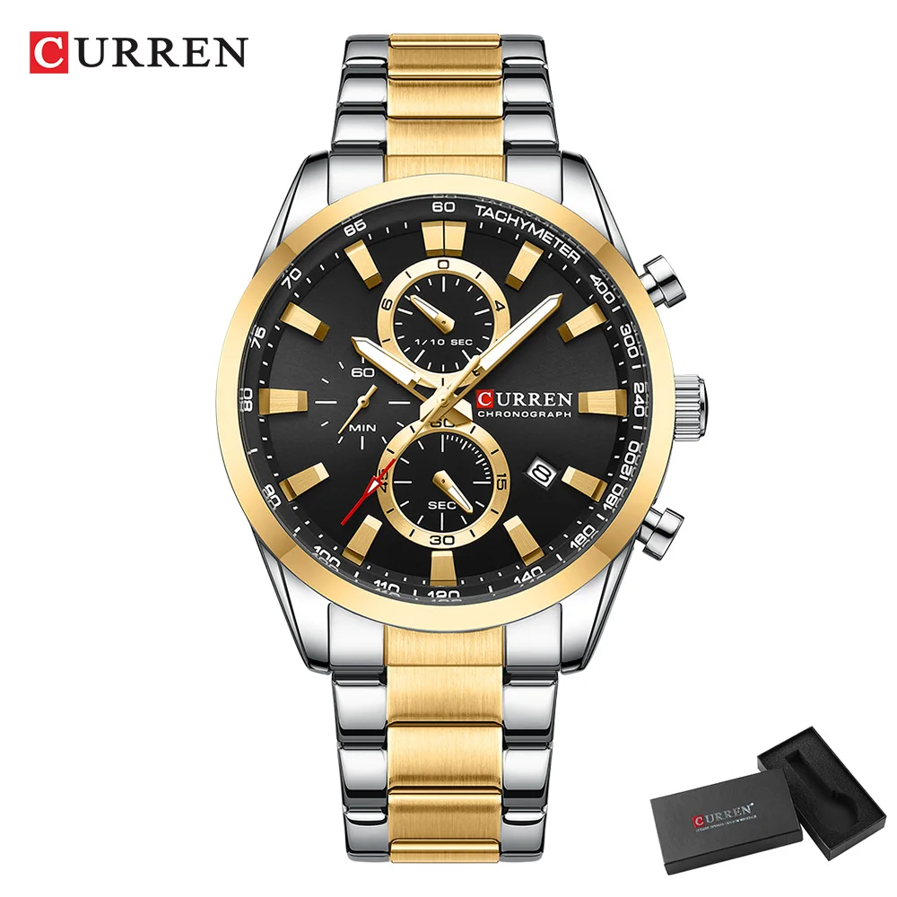 CURREN Casual cuarzo cronógraf - Accessories With Watch reseña y precio