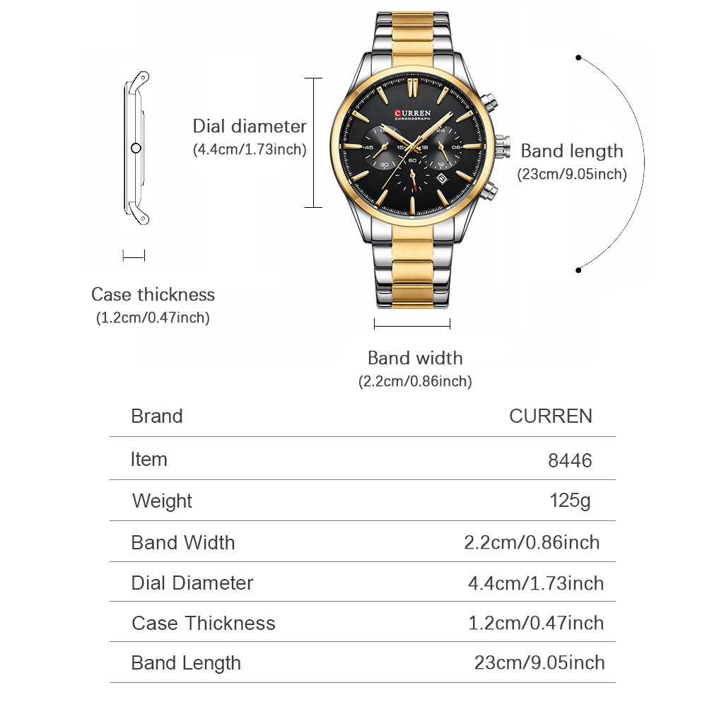 CURREN Casual cuarzo cronógraf - Accessories With Watch reseña y precio